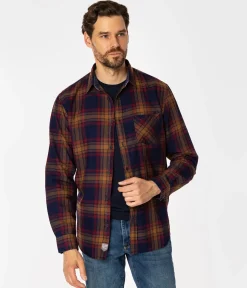 Koszula męska regular w kratę SCOTT 5708 OCHRE INDIGO