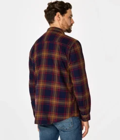 Koszula męska regular w kratę SCOTT 5708 OCHRE INDIGO