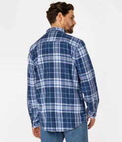 Koszula męska regular w kratę SCOTT 5735 NAVY INDIGO