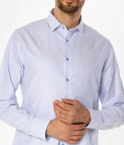 Koszula męska slim w paski LIAM OXFORD BLUE STRIPES