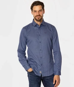 Koszula męska slim z mikroprintem DANIELS 49MP BLUE