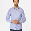Koszula męska slim z mikroprintem WINDSOR 41MP BLUE