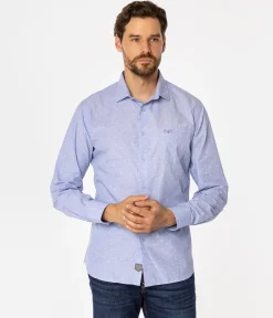 Koszula męska slim z mikroprintem WINDSOR 41MP BLUE