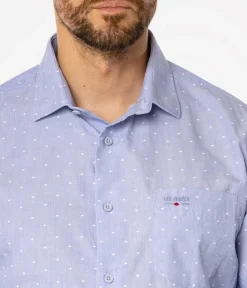 Koszula męska slim z mikroprintem WINDSOR 41MP BLUE