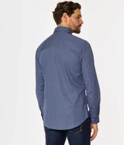 Koszula męska slim z mikroprintem DANIELS 49MP BLUE