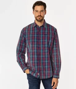 Koszula regular w kratę WAYNE 9308 GREEN INDIGO