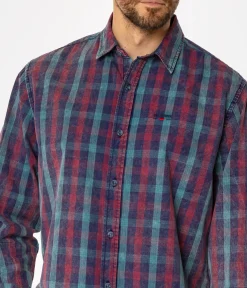 Koszula regular w kratę WAYNE 9308 GREEN INDIGO