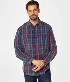 Koszula regular w kratę WAYNE 9308 GREEN INDIGO