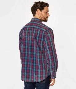 Koszula regular w kratę WAYNE 9308 GREEN INDIGO