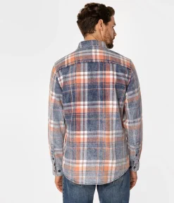 Koszula regular w kratę WILL 9339 ORANGE INDIGO