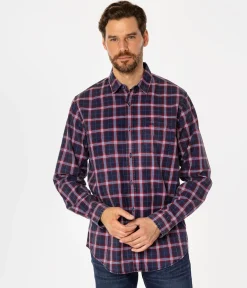 Koszula regular w kratę WILL 9307 NAVY INDIGO