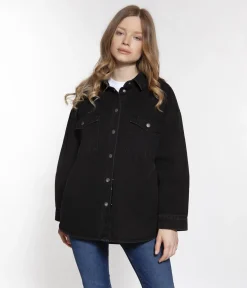 Koszulowa kurtka jeansowa EVY 2000 BLACK USED