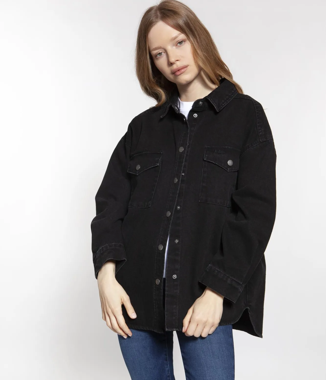 Koszulowa kurtka jeansowa EVY 2000 BLACK USED