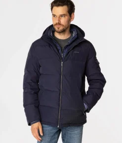 Kurtka puchowa z dopinką i kapturem BRIAN2 7215 NAVY