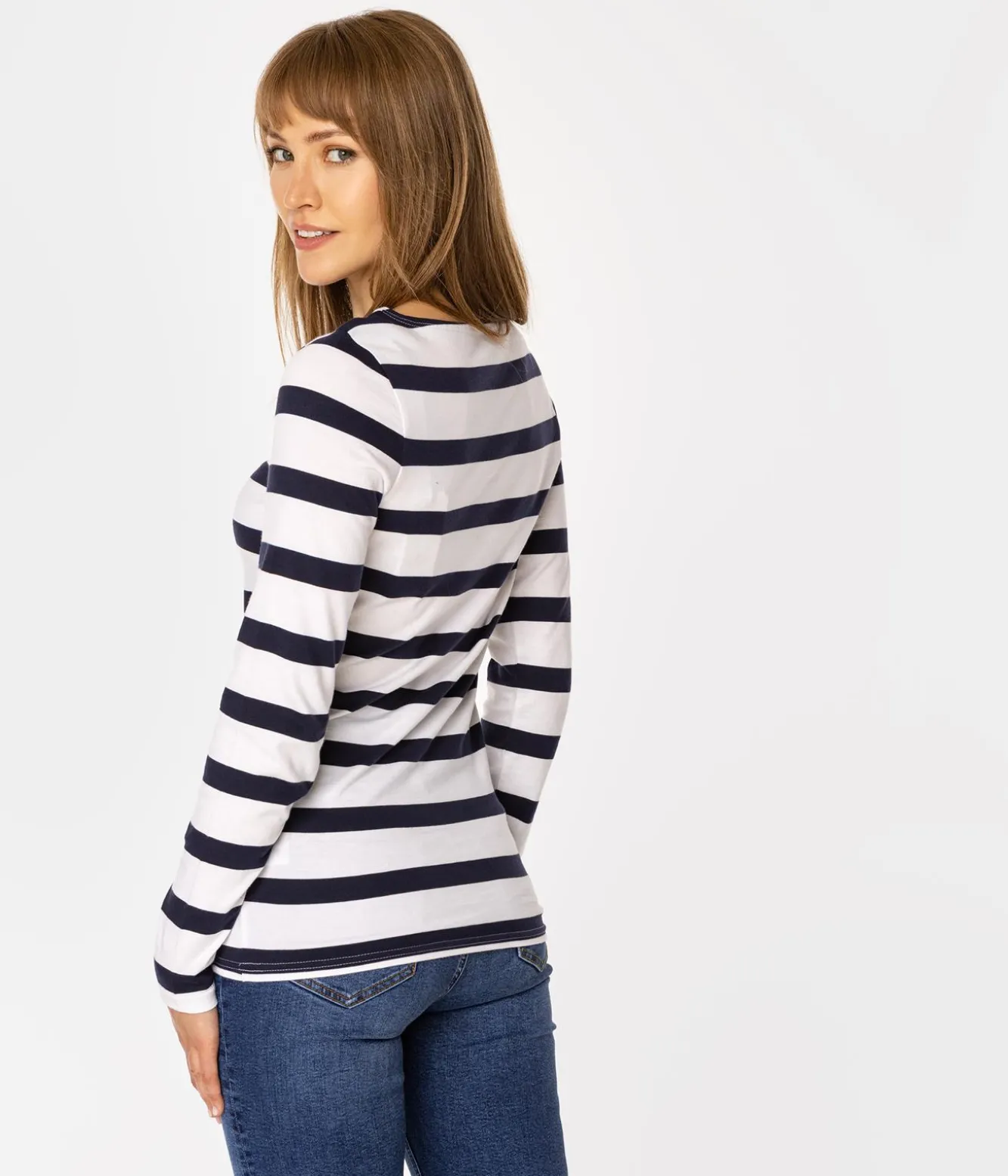 Longsleeve damski w paski HILARY 6040 STRIPES