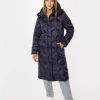 Puchowa kurtka damska z odpinanym kapturem MIRANDA 4617 DRESS BLUE