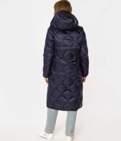 Puchowa kurtka damska z odpinanym kapturem MIRANDA 4617 DRESS BLUE