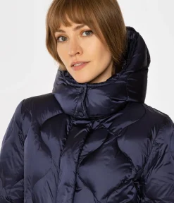 Puchowa kurtka damska z odpinanym kapturem MIRANDA 4617 DRESS BLUE