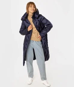 Puchowa kurtka damska z odpinanym kapturem MIRANDA 4617 DRESS BLUE