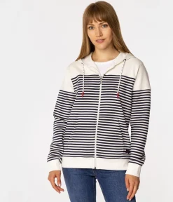 Rozpinana bluza damska z kapturem SAMMIE 4557 STRIPES