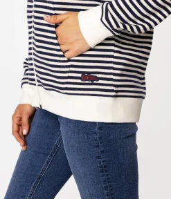 Rozpinana bluza damska z kapturem SAMMIE 4557 STRIPES