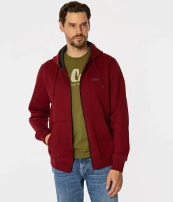 Rozpinana bluza męska z kapturem ZELDON 4305 DARK RED