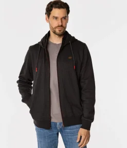 Rozpinana bluza męska z kapturem EMANUEL 9255 DARK GREY MELANGE