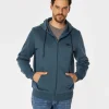 Rozpinana bluza męska z kapturem ZANE 4302 INDIAN TEAL