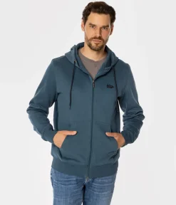 Rozpinana bluza męska z kapturem ZANE 4302 INDIAN TEAL