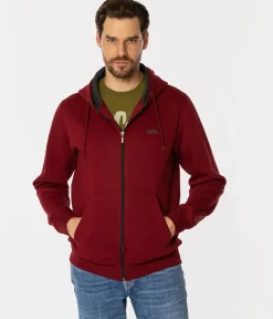 Rozpinana bluza męska z kapturem ZELDON 4305 DARK RED