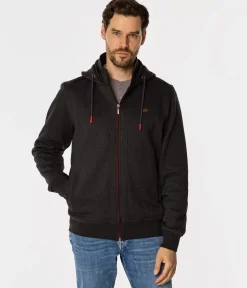 Rozpinana bluza męska z kapturem EMANUEL 9255 DARK GREY MELANGE