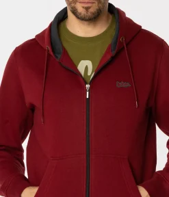 Rozpinana bluza męska z kapturem ZELDON 4305 DARK RED
