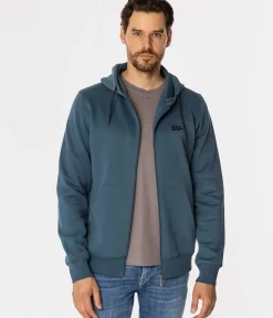 Rozpinana bluza męska z kapturem ZANE 4302 INDIAN TEAL