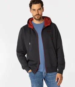 Rozpinana bluza męska z kapturem ALVEN 4303 DARK SHADOW