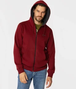 Rozpinana bluza męska z kapturem ZELDON 4305 DARK RED
