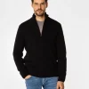 Rozpinany sweter męski z wełny jagnięcej BERN TOY BLACK