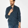 Rozpinany sweter męski ze stójką FARO 4380 INDIAN TEAL