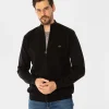 Rozpinany sweter męski ze stójką LEMIR 9103 CAVIAR