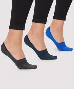 Skarpetki stopki balerinki mix 3-pak INVSOCKS 1802 BLUE MIX