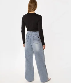 Spodnie damskie wide leg ISA 1117 BRUSHED USED