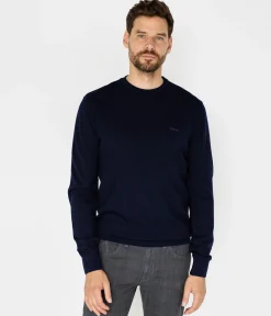 Sweter męski regular z wełną merino LOKI MERA NAVY