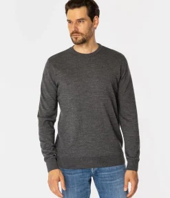 Sweter męski regular z wełną merino LOKI MERA GREY MELANGE