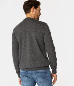 Sweter męski regular z wełną merino LOKI MERA GREY MELANGE
