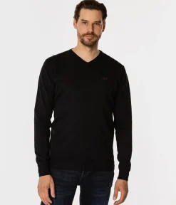 Sweter męski z bawełny organicznej ADAM ORGANIC BLACK