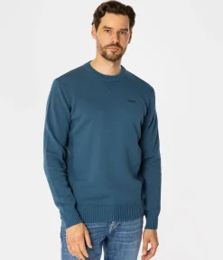 Sweter męski z bawełny organicznej BILL ORGANIC INDIAN TEAL
