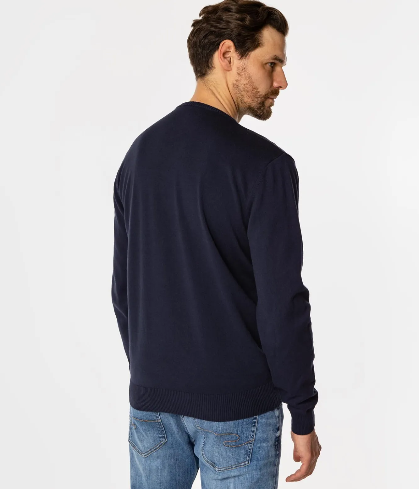 Sweter męski z bawełny organicznej ANDY ORGANIC NAVY