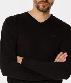 Sweter męski z bawełny organicznej ADAM ORGANIC BLACK