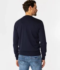 Sweter męski z bawełny organicznej ADAM ORGANIC NAVY