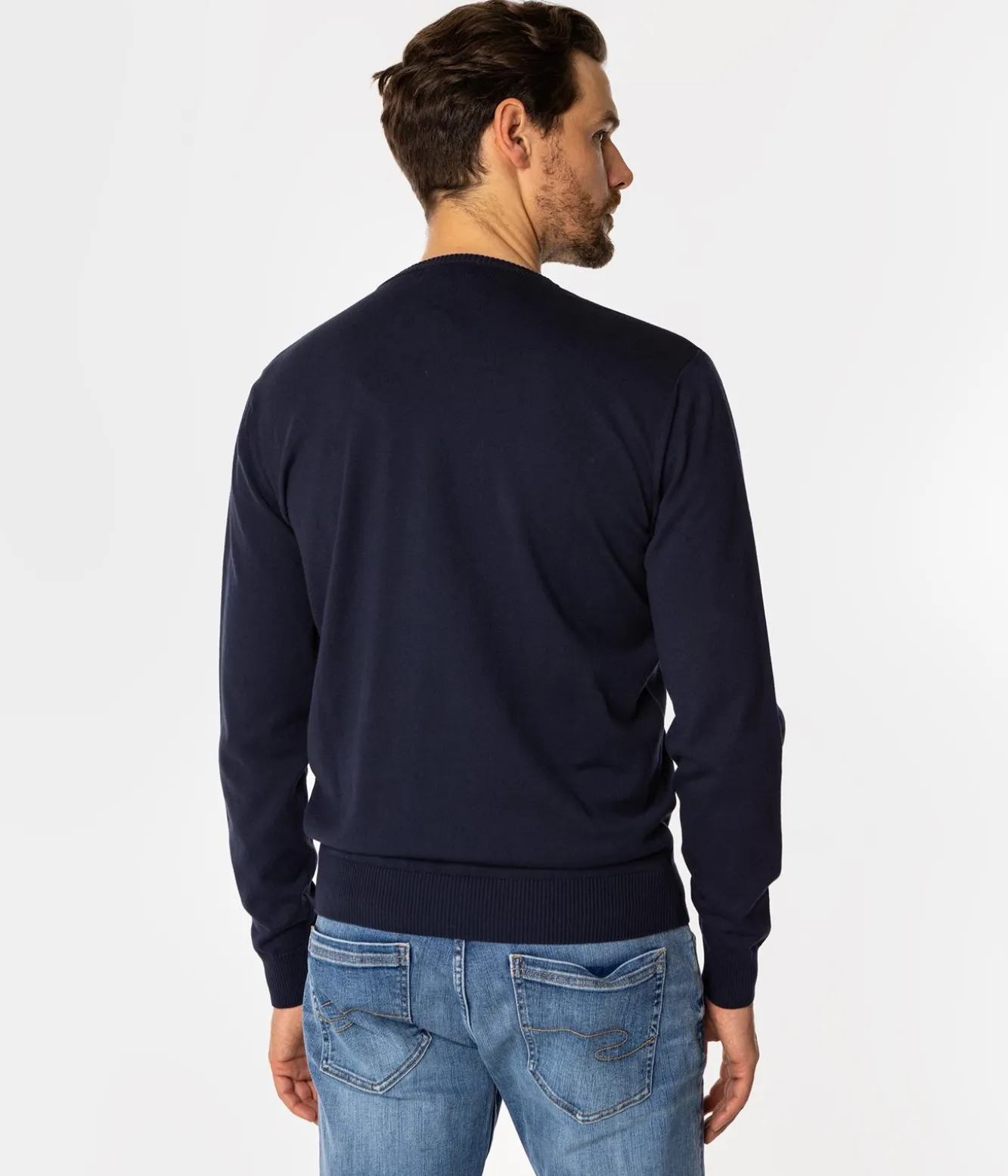 Sweter męski z bawełny organicznej ADAM ORGANIC NAVY