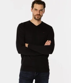 Sweter męski z bawełny organicznej ADAM ORGANIC BLACK